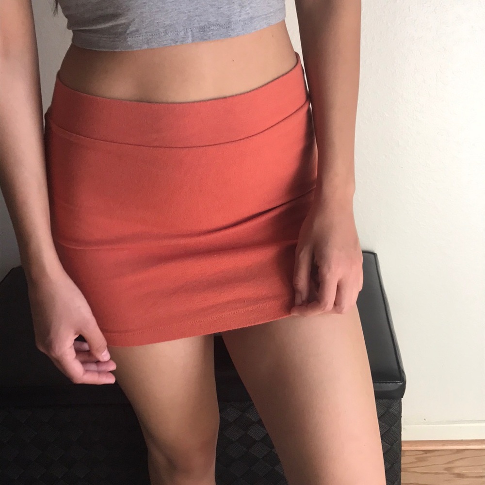Burnt orange mini skirt